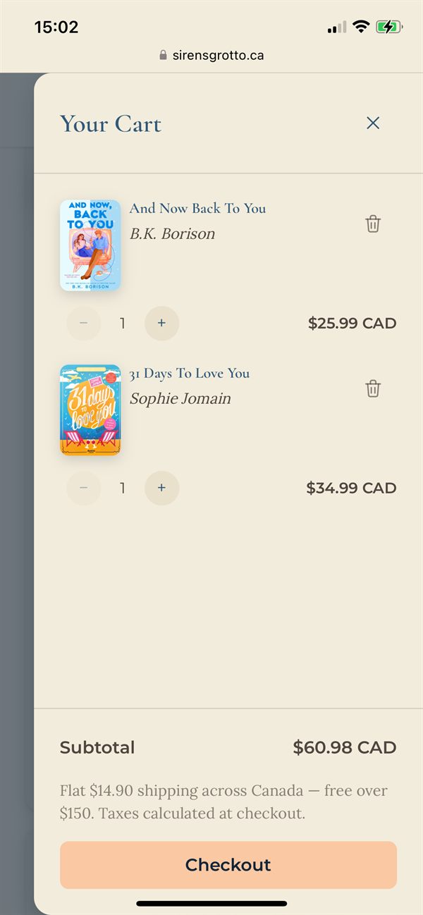 Cart and secure checkout